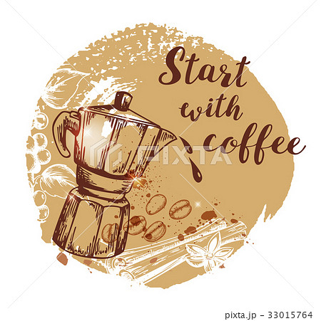 Coffee pot and coffee beans 33015764