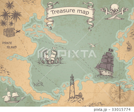 Ancient treasure map Ancient treasure map 33015774