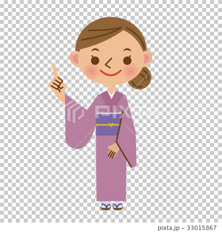 指差しをして解説をする旅館の女将さん 33015867