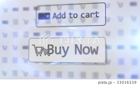 Furutistic internet shop with two icons on screen 33016339