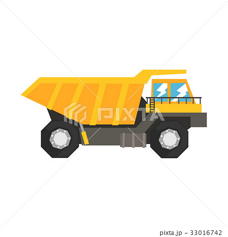 Big yellow dump truck, heavy industrial machinery 33016742