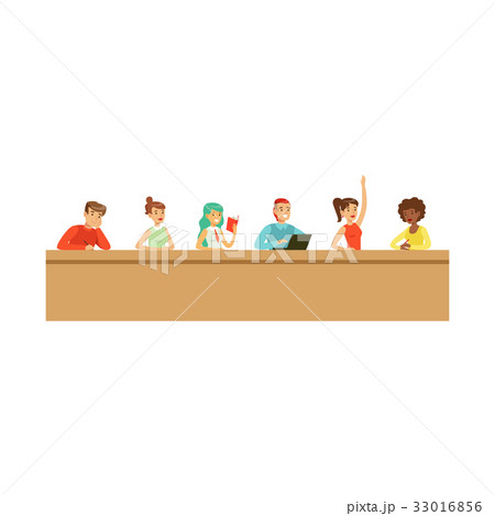 Students listening a lecturer in university or Students listening a lecturer in university or 33016856