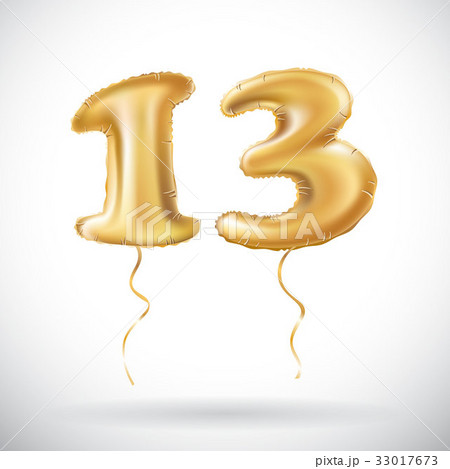vector Golden number 13 thirteen balloon vector Golden number 13 thirteen balloon 33017673