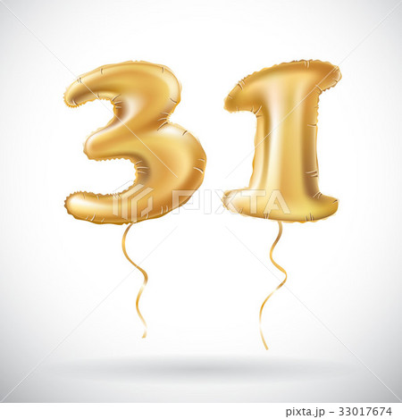 vector Golden number 31 thirty one balloon  33017674