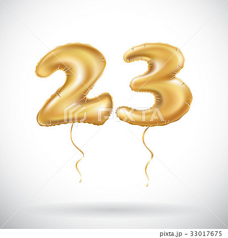vector 23 Birthday gold balloons twenty three year 33017675