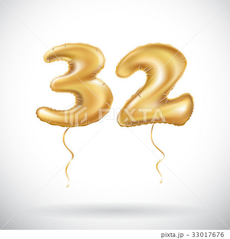 vector Golden number 32 thirty two balloon  33017676
