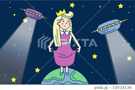 Vector save the planet concept. Flat cartoon happy Vector save the planet concept. Flat cartoon happy 33018136