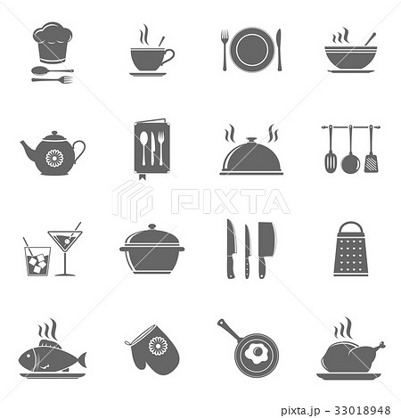 Vector cooking and kitchen icons set Vector cooking and kitchen icons set 33018948