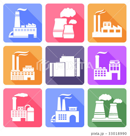 Factory flat icons set 33018990