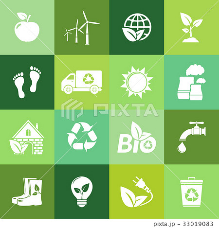 Ecology flat icons set 33019083