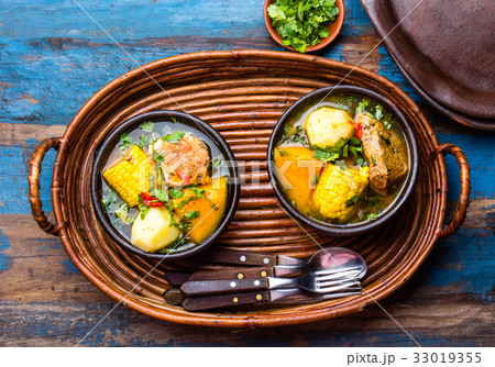 Latin American food. Traditional chilean pork soup 33019355