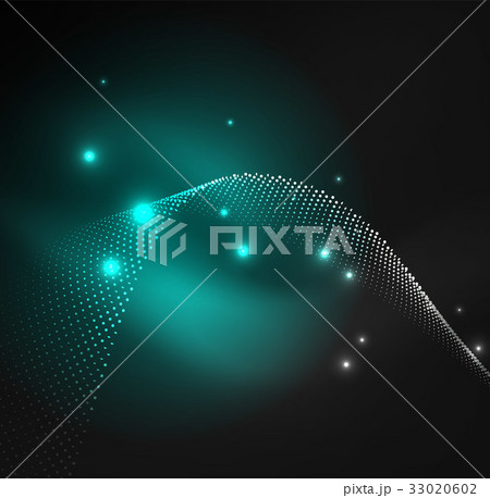 3D illuminated wave of glowing particles 33020602