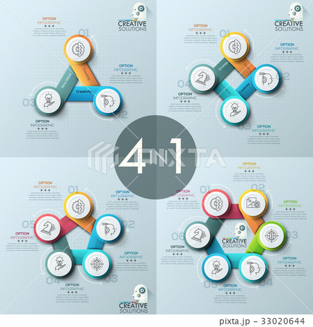 Collection of four creative infographic design 33020644