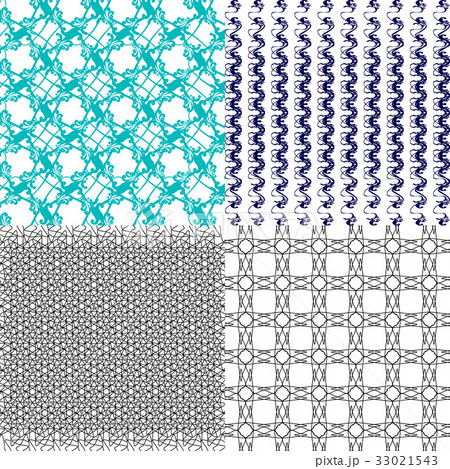 Set of abstract vintage geometric wallpaper patter 33021543