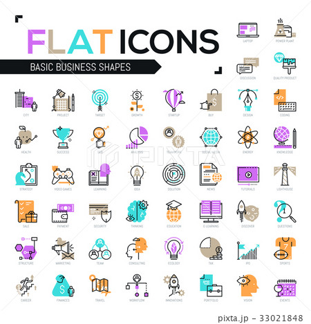 Big bundle of modern icons in thin line style 33021848