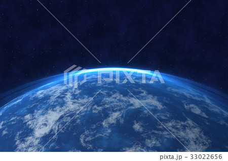 地球 宇宙の青い惑星のイラスト素材