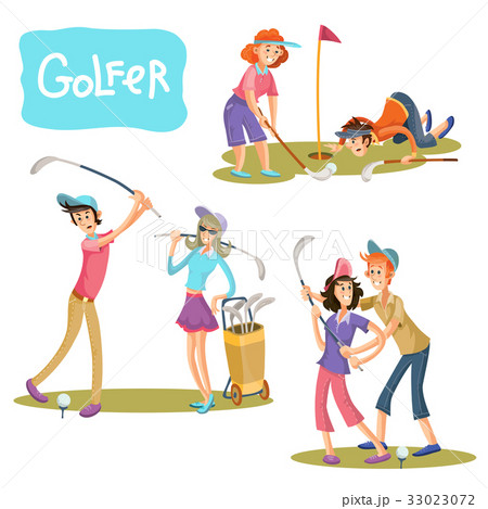 Set of vector illustrations of golf games. 33023072