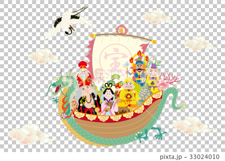 Seven Lucky Gods Fukunami Treasure Ship 33024010
