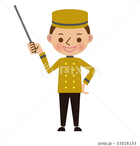 タクトで指し説明をするホテルフロントのベルボーイ タクトで指し説明をするホテルフロントのベルボーイ 33026133