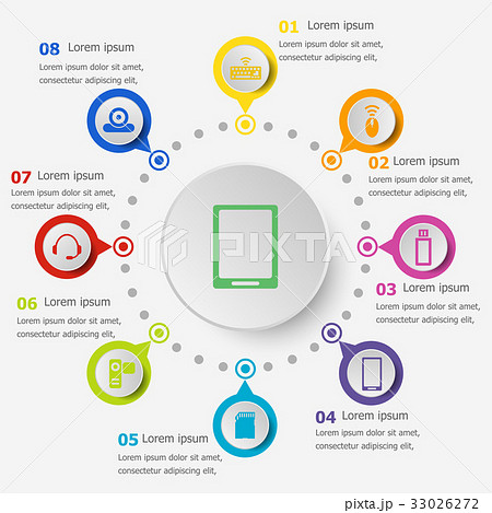 Infographic template with gadget icons Infographic template with gadget icons 33026272