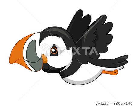 Cute Bird Puffin Flying 33027140