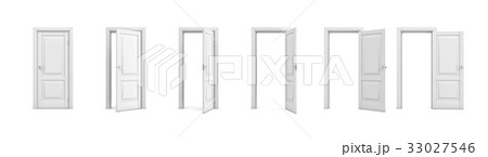 3d rendering set of white wooden doors in 3d rendering set of white wooden doors in 33027546