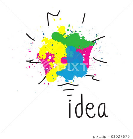 Light bulb sketch with concept of idea 33027679