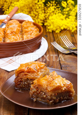 Homemade baklava with nuts 33027850