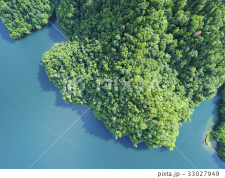さっぽろ湖 空撮 真俯瞰 33027949
