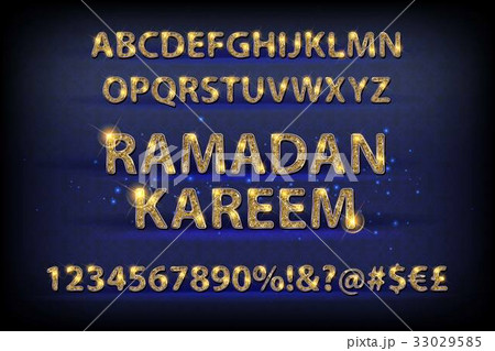 Golden letters and figures of the English alphabet 33029585