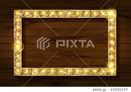 gold frame on a wooden background 33030247