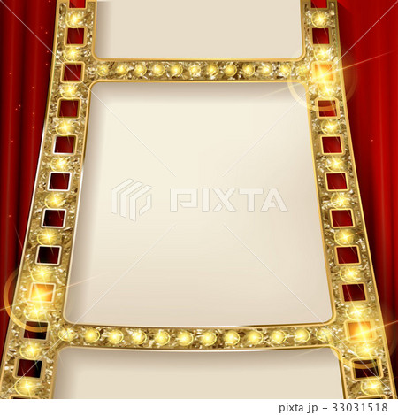 gold film on the curtain backdrop. 33031518