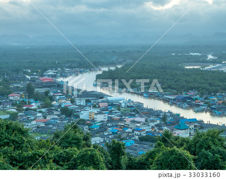 Cityscape view of Chumphon estuary, Thailand 33033160