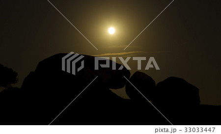 Nigh scene with rocks and moon 33033447