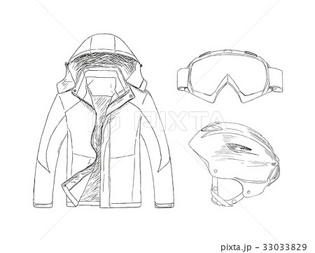 set of clothing for sport in winter vector. 33033829