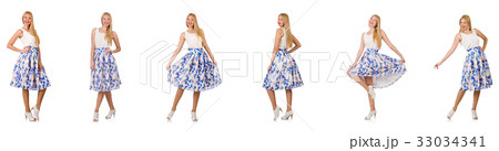 Woman in fashion looks isolated on white Woman in fashion looks isolated on white 33034341