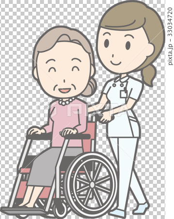 Illustration where a nurse in a white coat is... - Stock Illustration ...