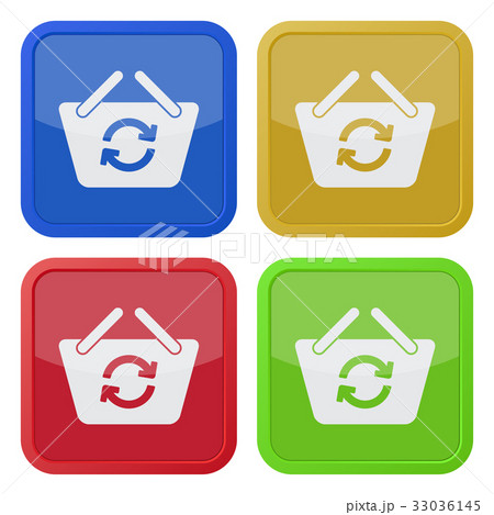four square color icons - shopping basket refresh 33036145