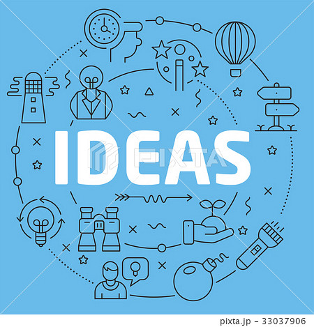 Blue Line Flat Circle illustration ideasのイラスト素材 [33037906] - PIXTA