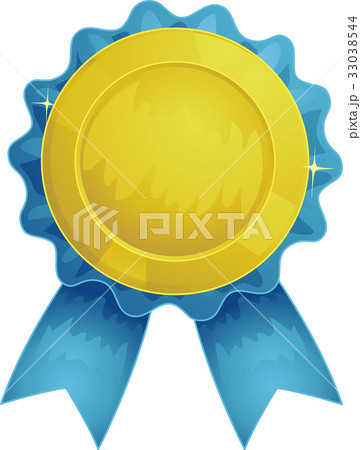 Award Ribbon Blue Gold Rosette 33038544