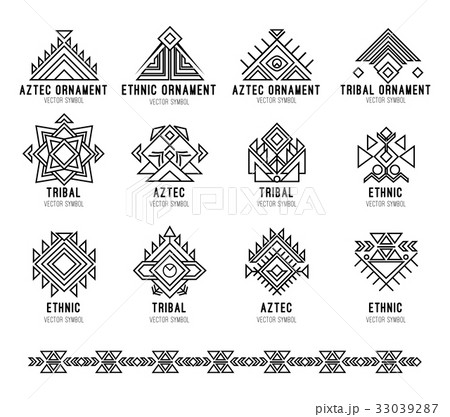 Native tribal icon set 33039287