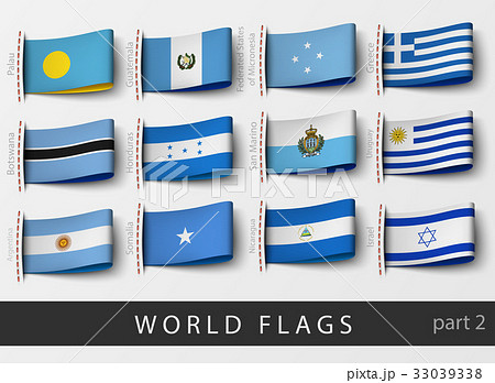 set of flag labels of all countries