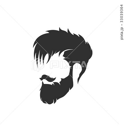 mens hairstyle with a beard and mustache - Stock Illustration [33039364] -  PIXTA