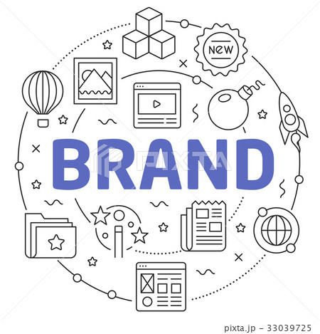Line Flat Circle illustration brandのイラスト素材 [33039725] - PIXTA