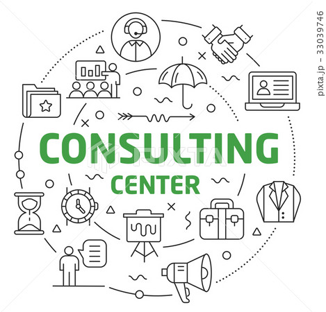 Line Flat Circle illustration consulting center 33039746
