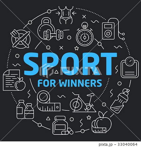 Black Line Flat Circle illustration sport for Black Line Flat Circle illustration sport for 33040064