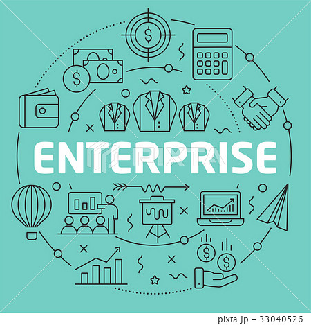 Green Line Flat Circle illustration enterprise Green Line Flat Circle illustration enterprise 33040526