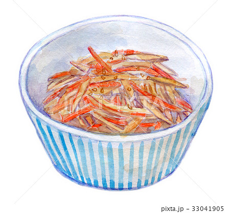 水彩イラスト　食品　きんぴら 33041905