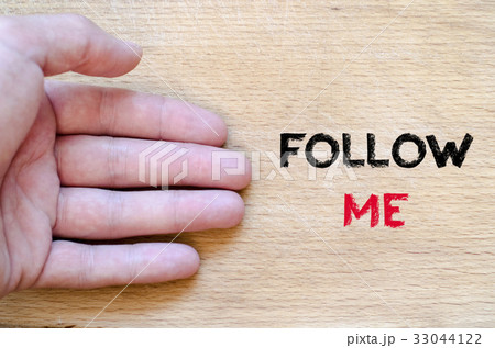 Follow me text concept Follow me text concept 33044122