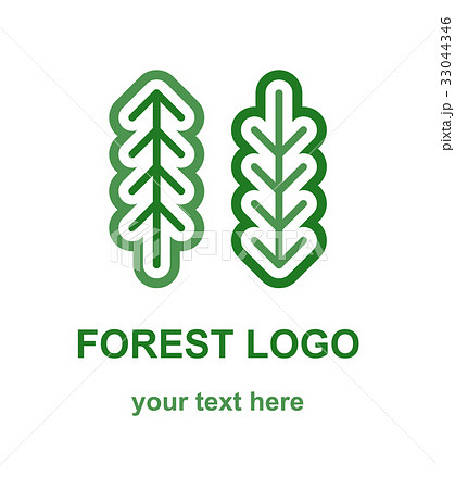 Two Coniferous Forest Trees Logo 33044346